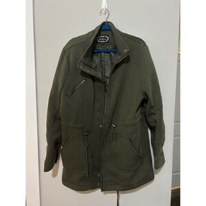 Ambiance Olive Green‎ Anorak Military Style Jacket Womens 1XL Drawstring
